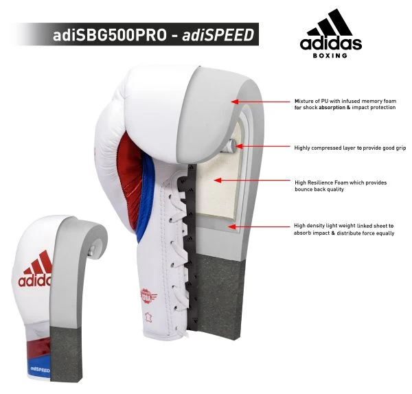 Adidas AdiSpeed Boxing Gloves - Lace - Image 6