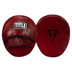 TITLE Boxing Blood Red Leather Punch Mitts